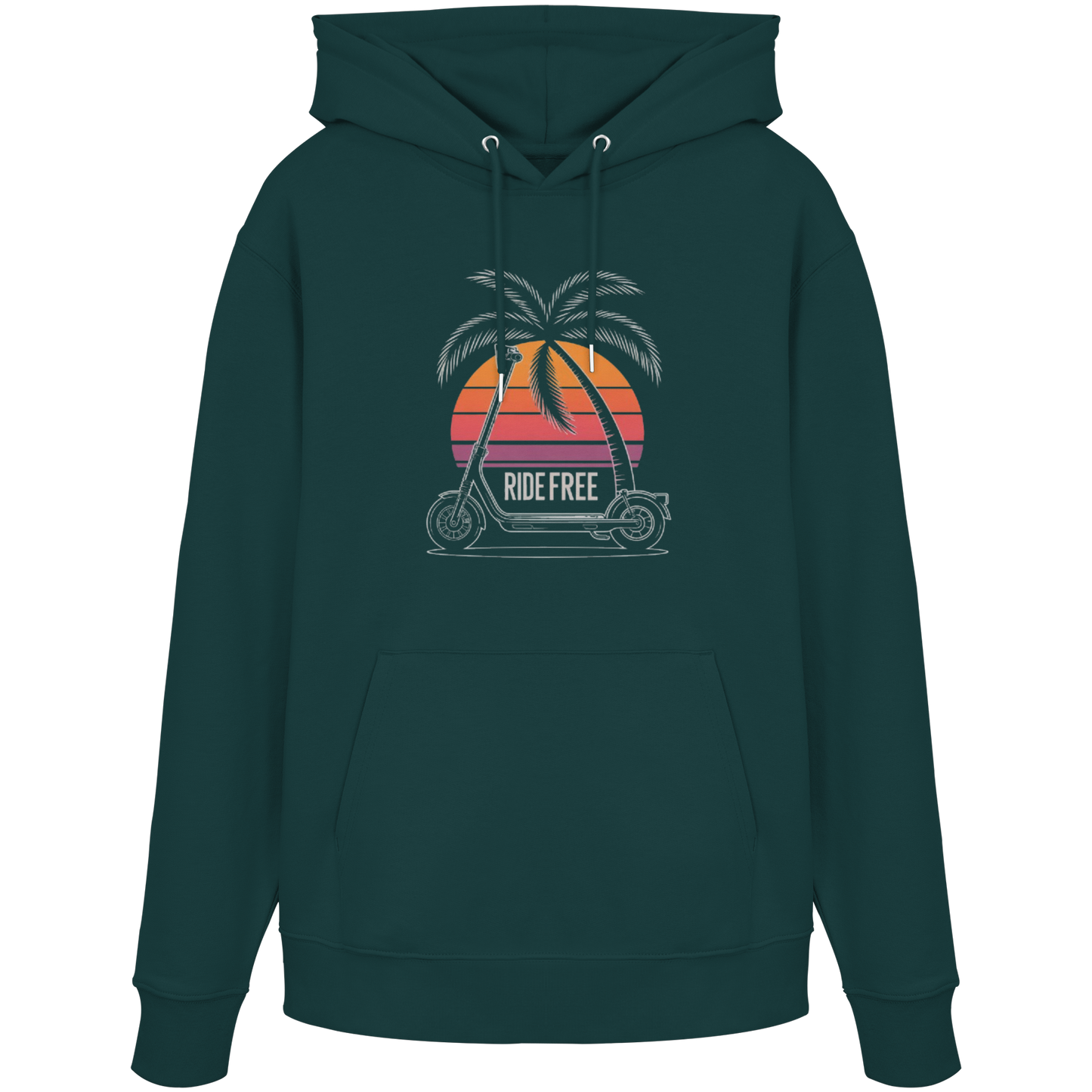 Ride Free Sunset and Palm - Organic Hoodie