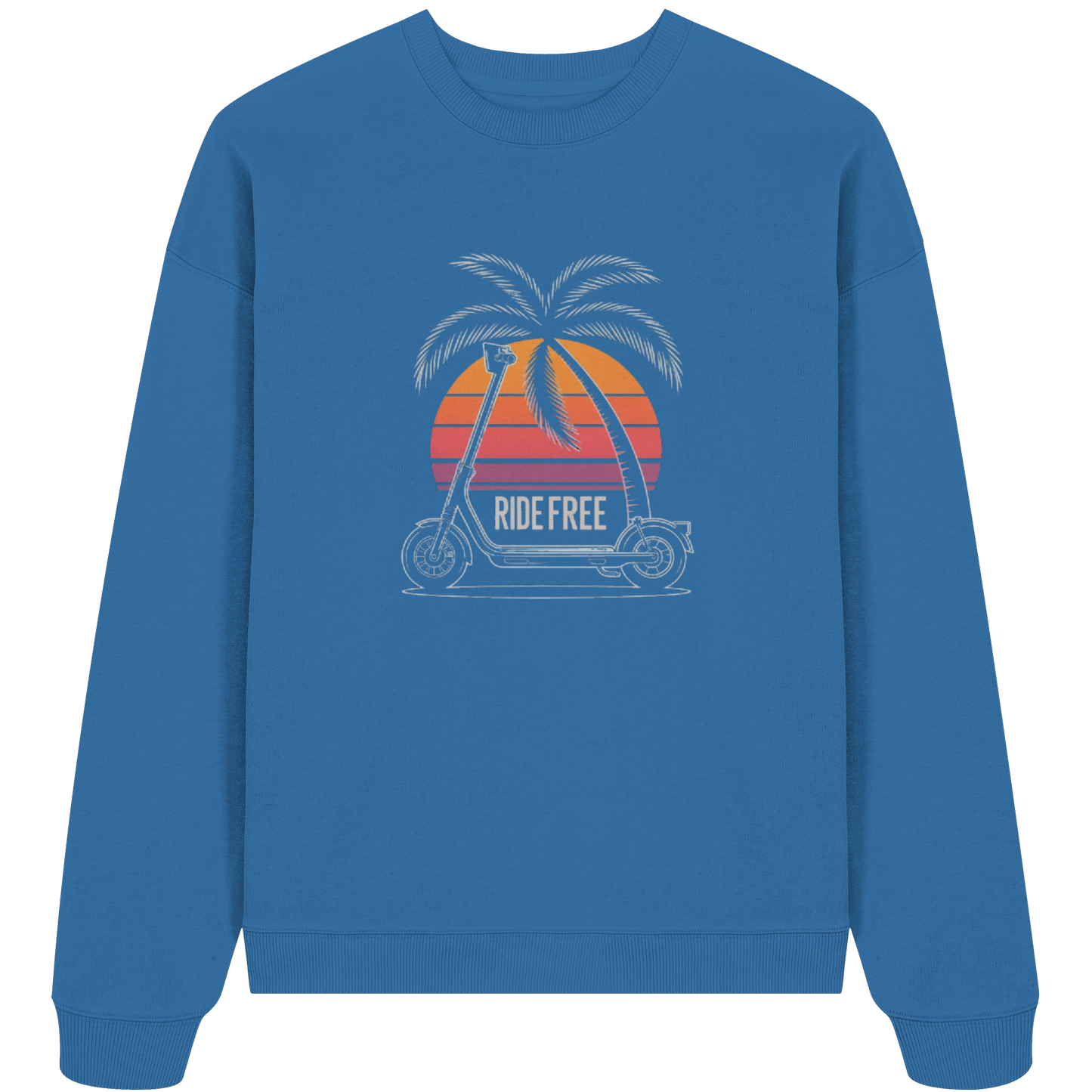 Ride Free Sunset and Palm - Organic Oversize Sweatshirt