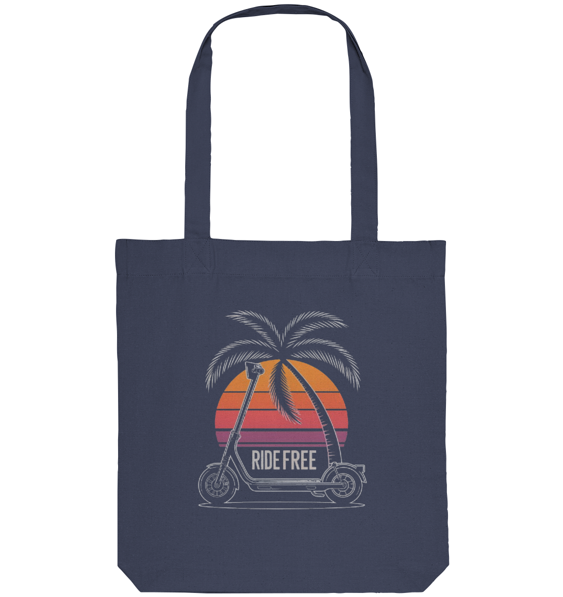 Ride Free Sunset and Palm - Organic Tote-Bag