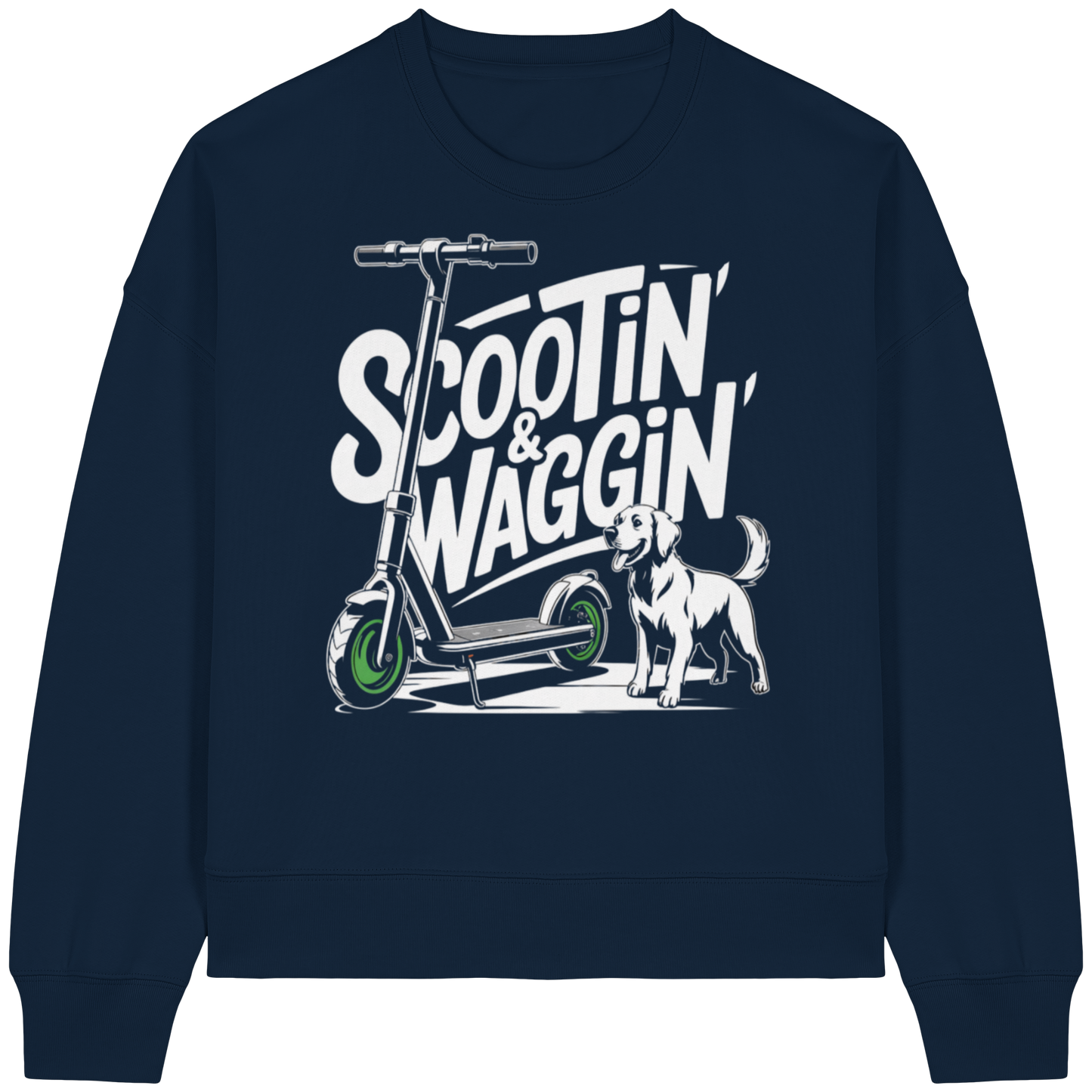 Scootin’ & Waggin’ - Womens Organic Boxcut Sweatshirt