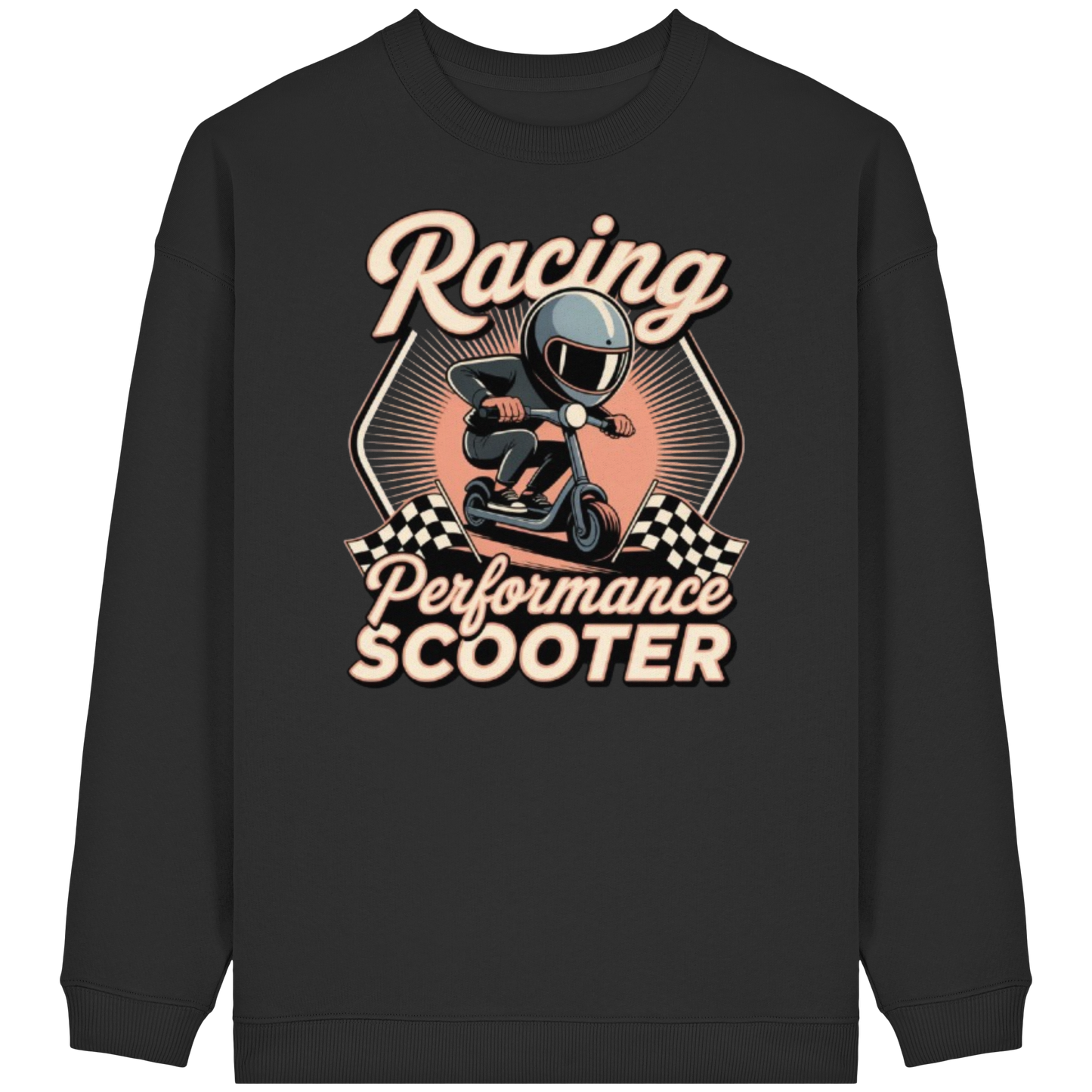 Racing Performance Scooter - Womens Organic Oversized Sweatshirt