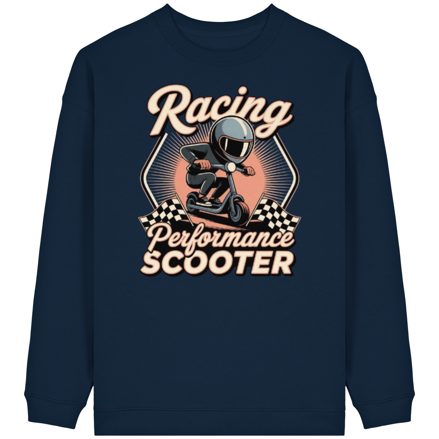 Racing Performance Scooter - Womens Organic Oversized Sweatshirt
