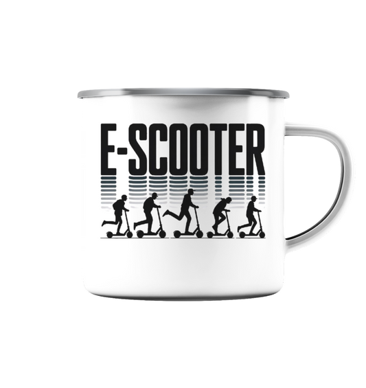 E-Scooter - Emaille Tasse (Silber)