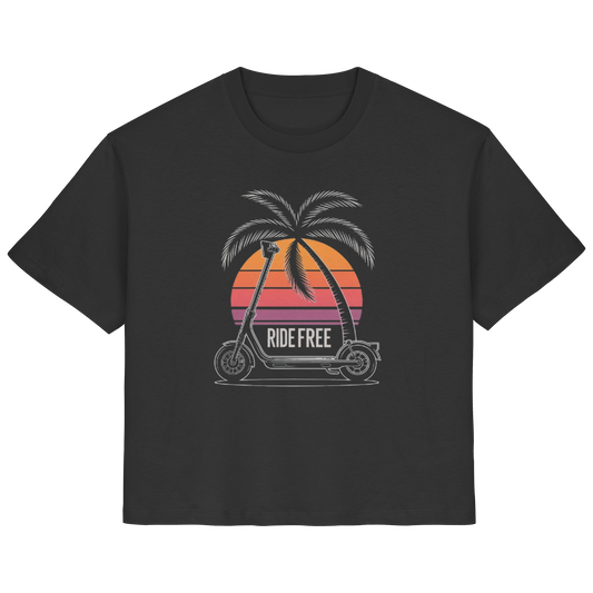 Ride Free Sunset and Palm - Ladies Organic Shirt