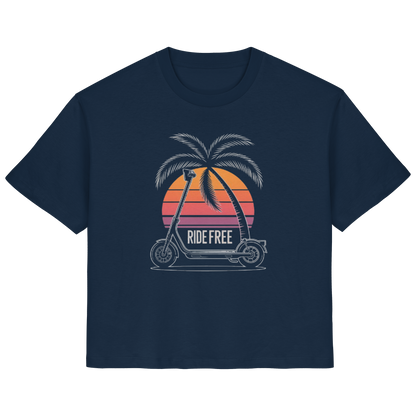 Ride Free Sunset and Palm - Ladies Organic Shirt