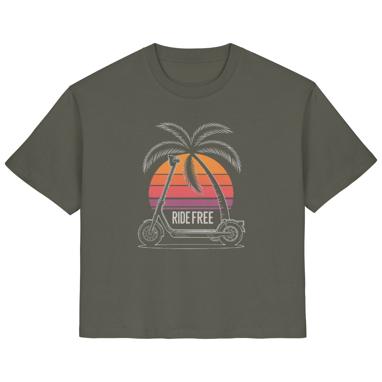 Ride Free Sunset and Palm - Ladies Organic Shirt