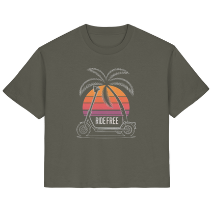 Ride Free Sunset and Palm - Ladies Organic Shirt