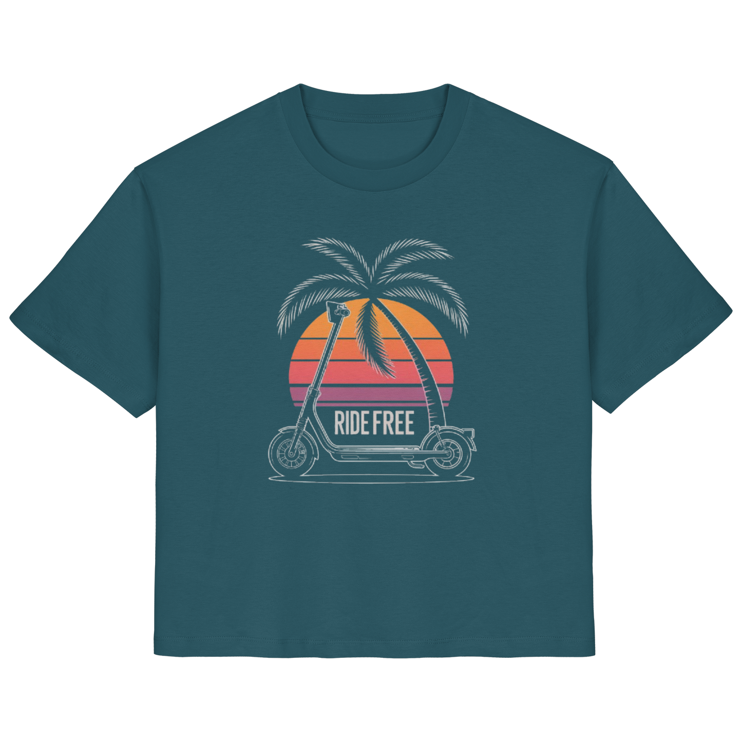 Ride Free Sunset and Palm - Ladies Organic Shirt