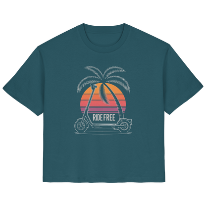 Ride Free Sunset and Palm - Ladies Organic Shirt