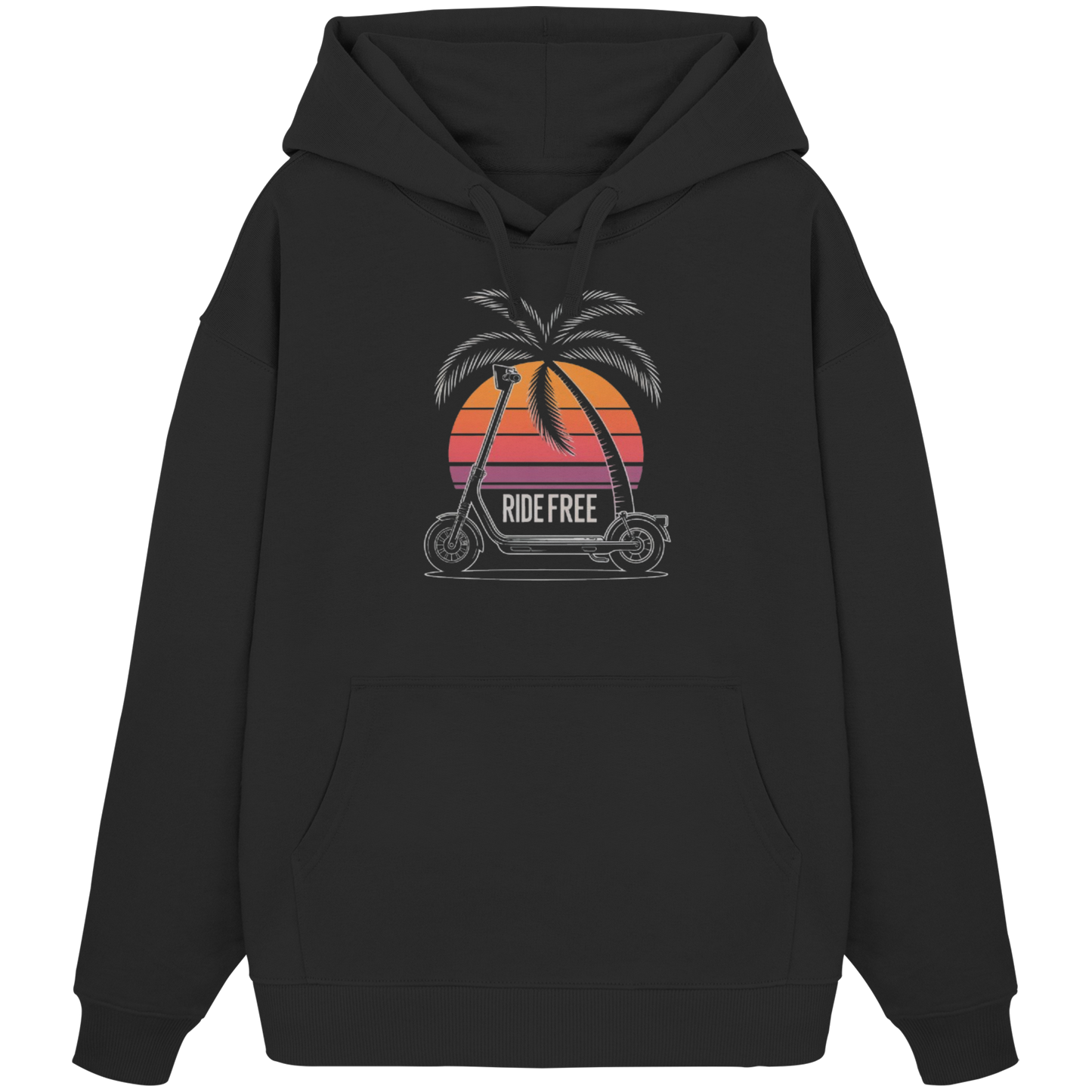 Ride Free Sunset and Palm - Organic Oversize Hoodie