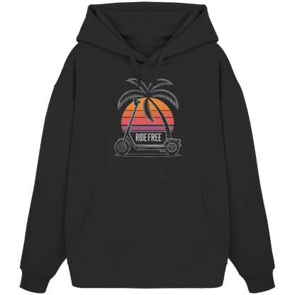Ride Free Sunset and Palm - Organic Oversize Hoodie