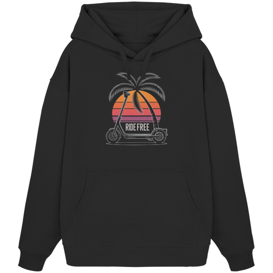 Ride Free Sunset and Palm - Organic Oversize Hoodie