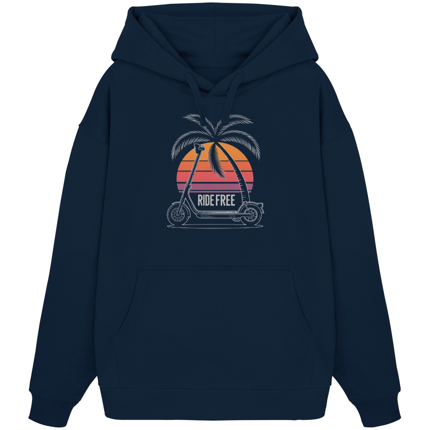Ride Free Sunset and Palm - Organic Oversize Hoodie