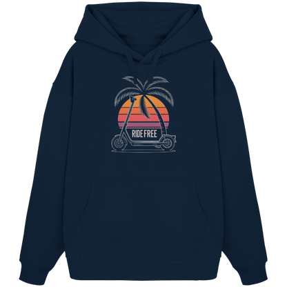 Ride Free Sunset and Palm - Organic Oversize Hoodie