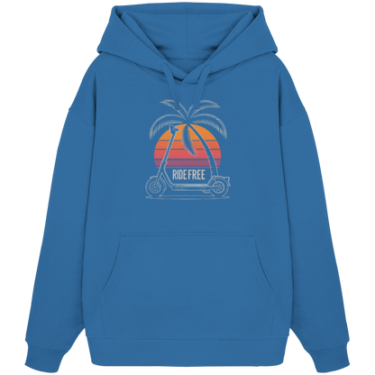 Ride Free Sunset and Palm - Organic Oversize Hoodie