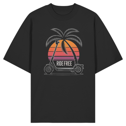 Ride Free Sunset and Palm - Organic Oversize Shirt