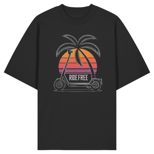 Ride Free Sunset and Palm - Organic Oversize Shirt