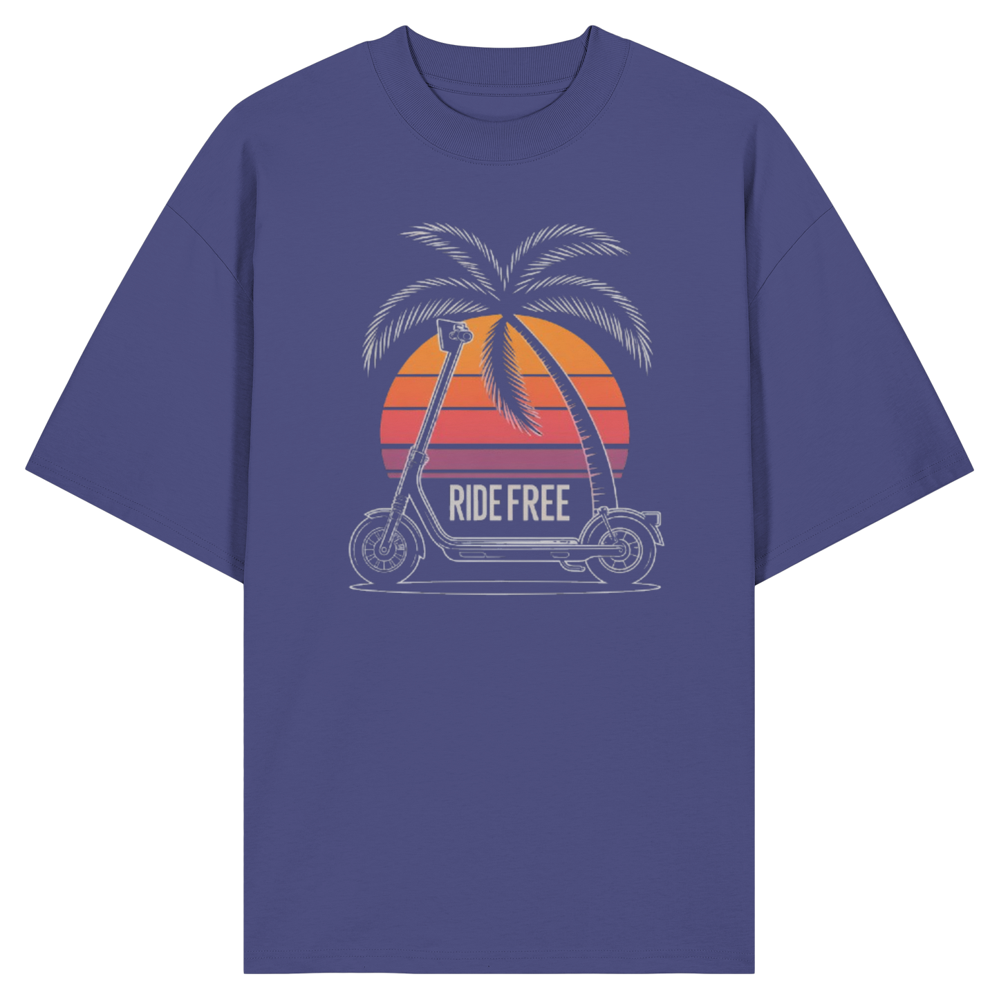 Ride Free Sunset and Palm - Organic Oversize Shirt