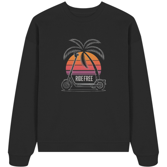 Ride Free Sunset and Palm - Organic Oversize Sweatshirt