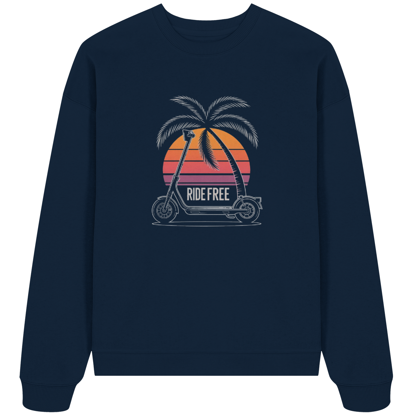 Ride Free Sunset and Palm - Organic Oversize Sweatshirt