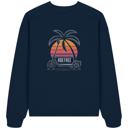 Ride Free Sunset and Palm - Organic Oversize Sweatshirt