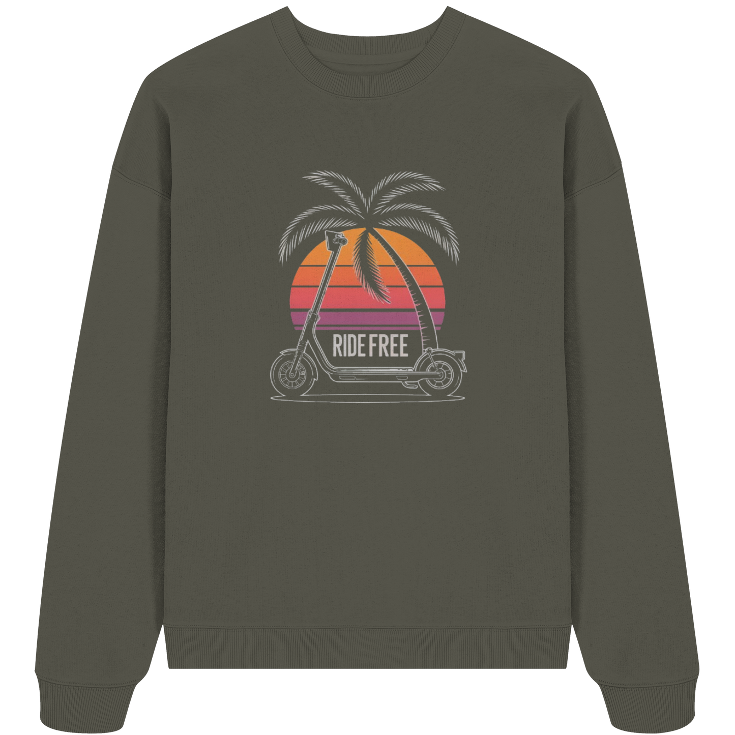 Ride Free Sunset and Palm - Organic Oversize Sweatshirt