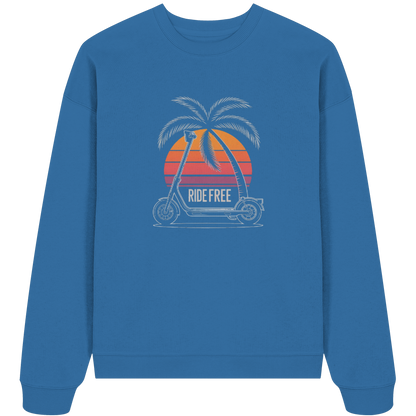 Ride Free Sunset and Palm - Organic Oversize Sweatshirt