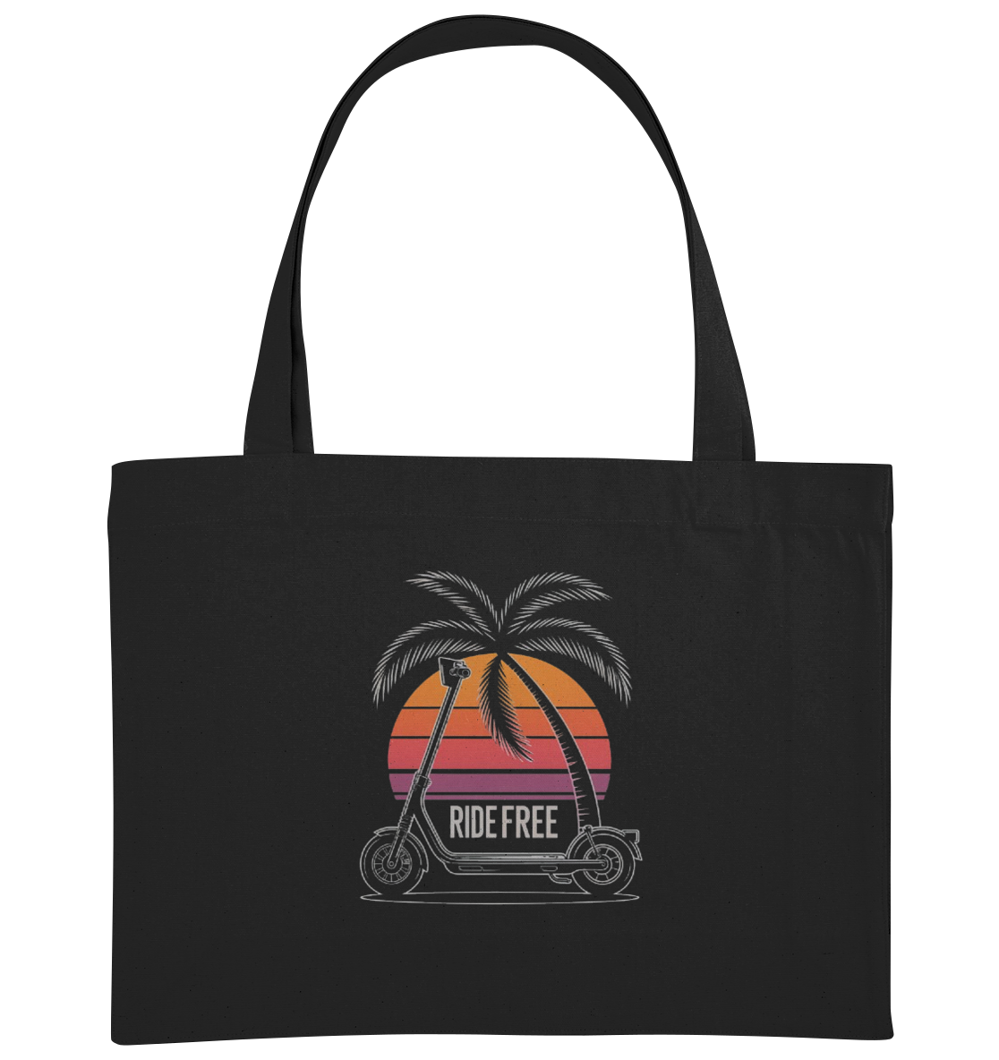 Ride Free Sunset and Palm - Organic Shopping-Bag