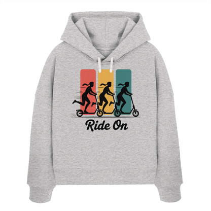 Ride on  - Womens Organic Boxcut Hoodie