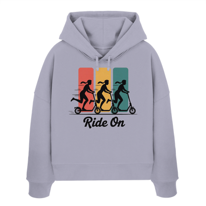 Ride on  - Womens Organic Boxcut Hoodie