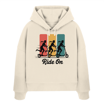 Ride on  - Womens Organic Boxcut Hoodie