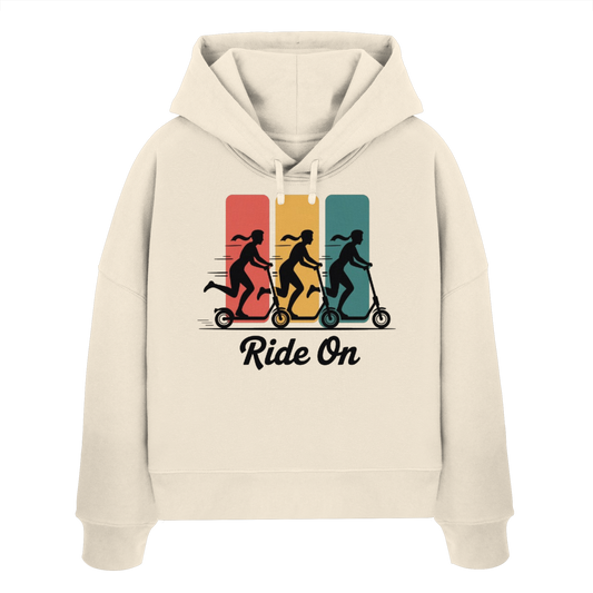 Ride on  - Womens Organic Boxcut Hoodie