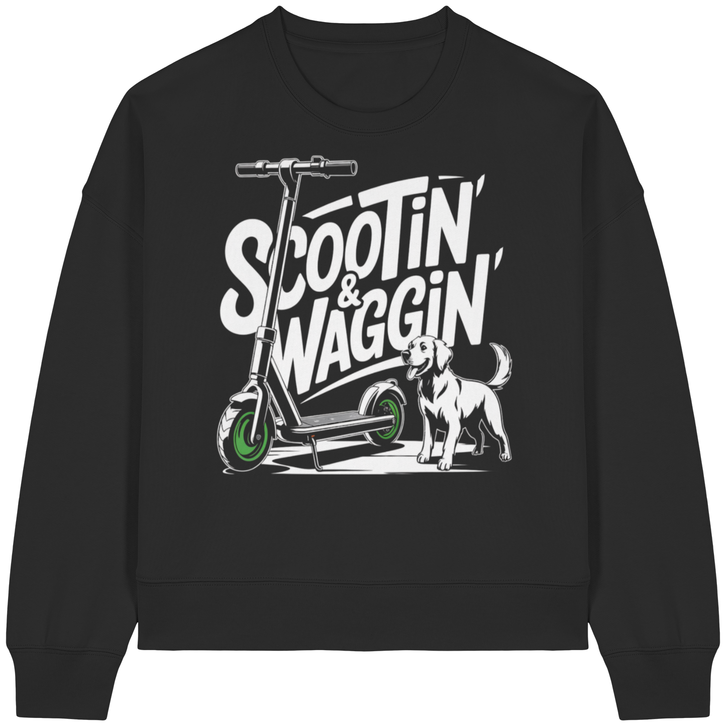 Scootin’ & Waggin’ - Womens Organic Boxcut Sweatshirt