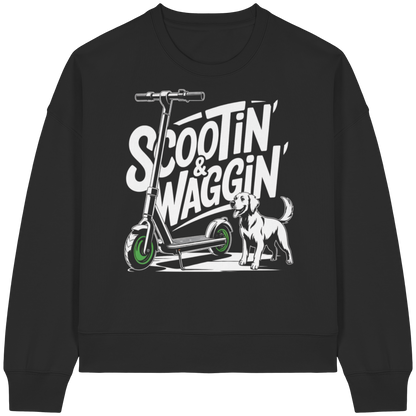 Scootin’ & Waggin’ - Womens Organic Boxcut Sweatshirt