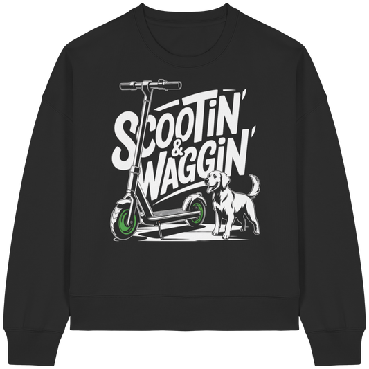Scootin’ & Waggin’ - Womens Organic Boxcut Sweatshirt