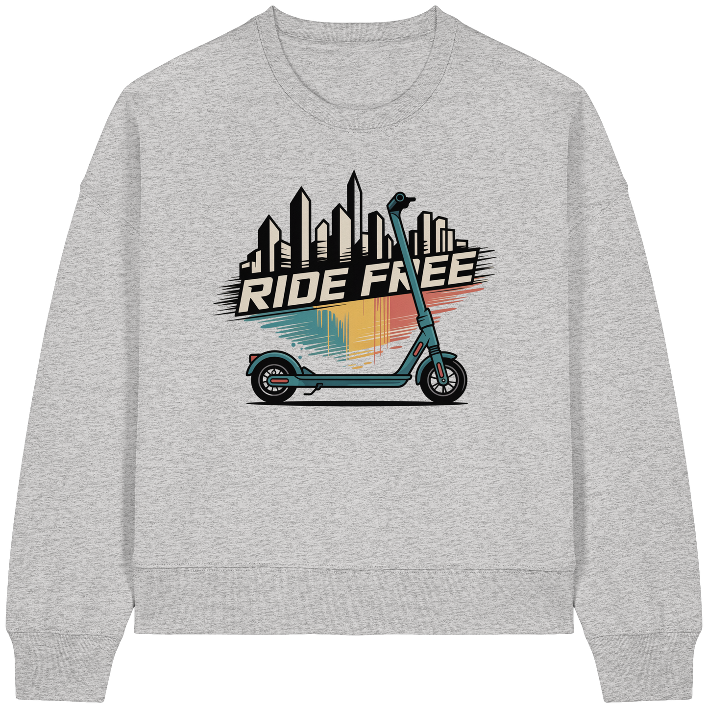 Ride free - Womens Organic Boxcut Sweatshirt