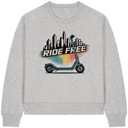 Ride free - Womens Organic Boxcut Sweatshirt