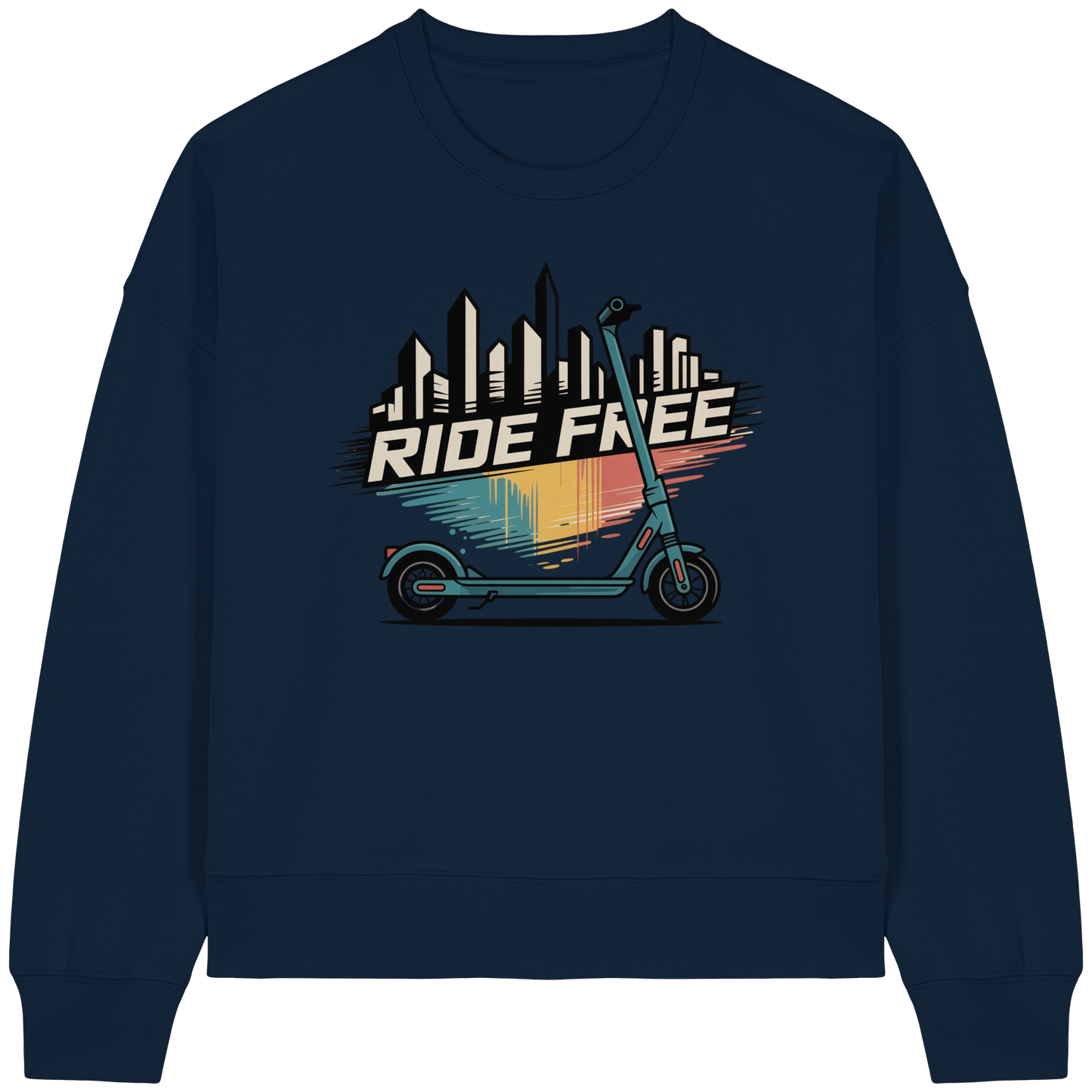 Ride free - Womens Organic Boxcut Sweatshirt