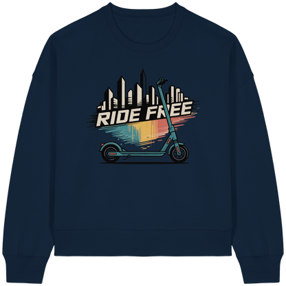 Ride free - Womens Organic Boxcut Sweatshirt