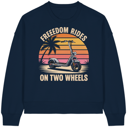 Ride Free Sunset and Palm - Womens Organic Boxcut Sweatshirt