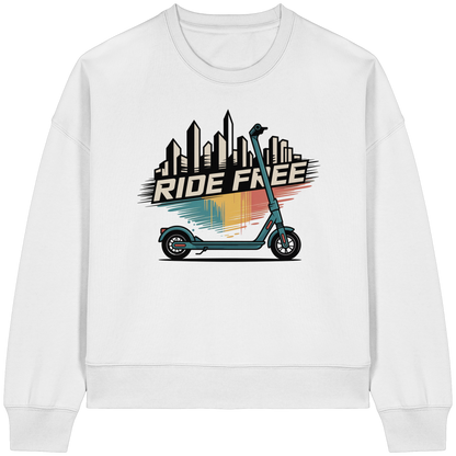 Ride free - Womens Organic Boxcut Sweatshirt