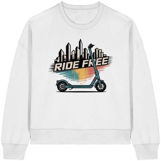 Ride free - Womens Organic Boxcut Sweatshirt