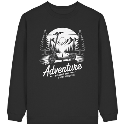 Adventure begins on two wheels - Womens Organic Oversized Sweatshirt