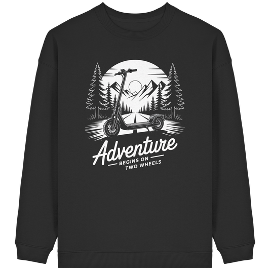 Adventure begins on two wheels - Womens Organic Oversized Sweatshirt