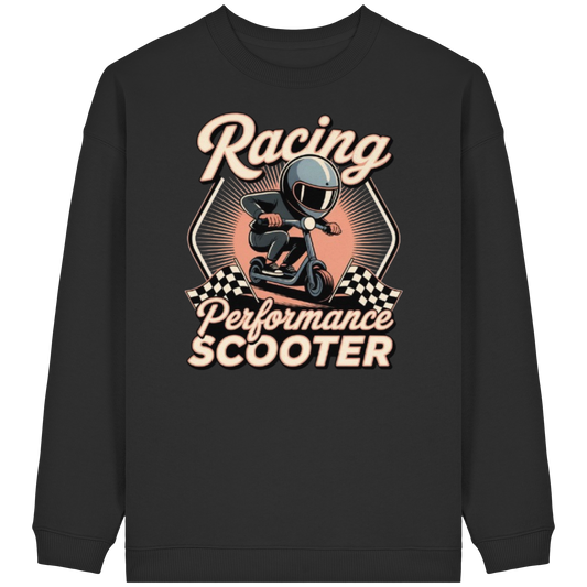 Racing Performance Scooter - Womens Organic Oversized Sweatshirt