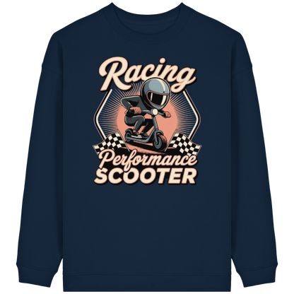 Racing Performance Scooter - Womens Organic Oversized Sweatshirt